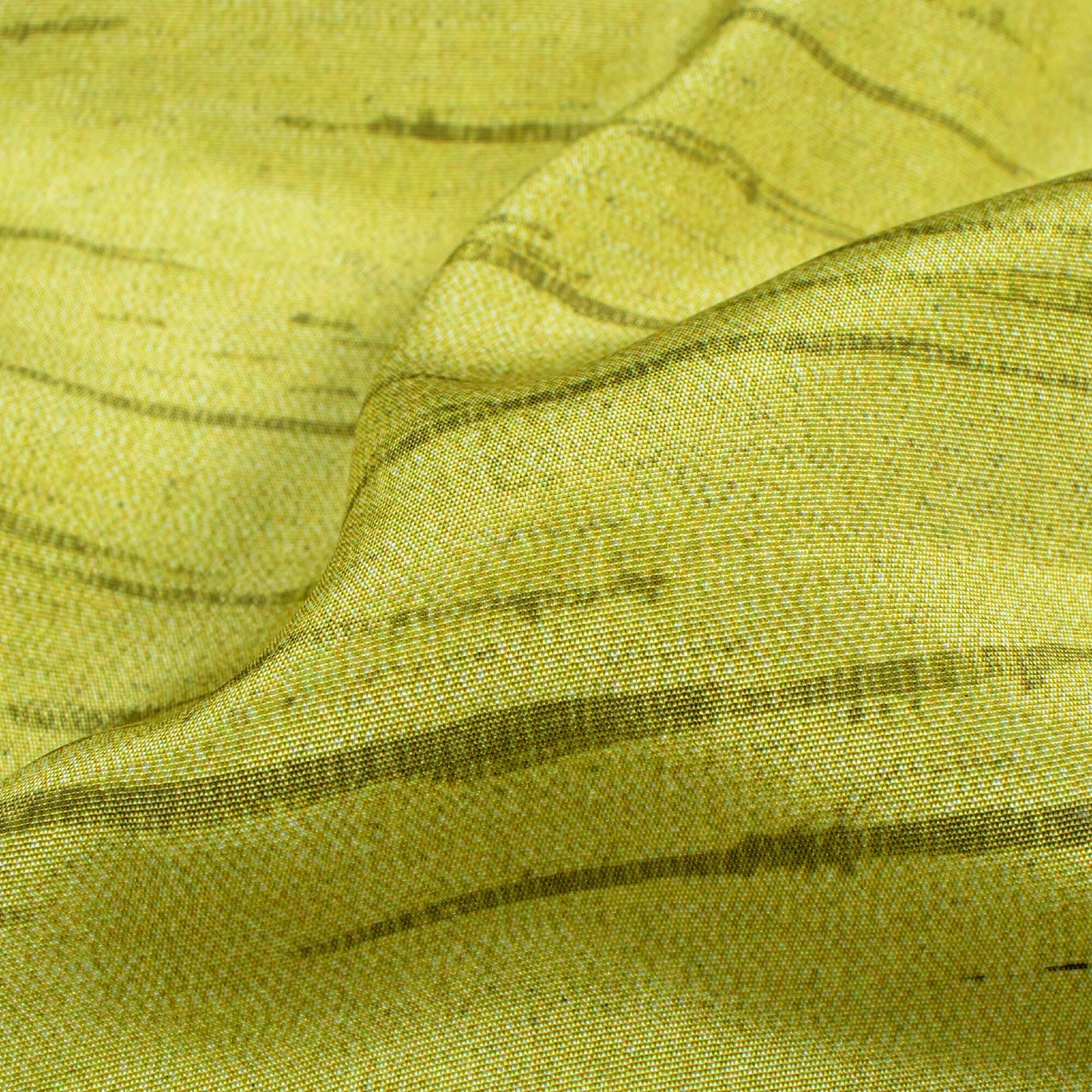 Moss Green Textured Pattern Digital Print Crepe Silk Fabric