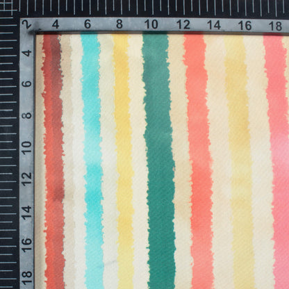 Mustard Yellow And Blush Red Shiiborii Pattern Digital Print Crepe Silk Fabric