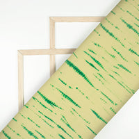 Daffodil Yellow And Green Shiiborii Pattern Digital Print Georgette Fabric