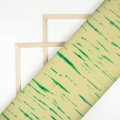 Daffodil Yellow And Green Shiiborii Pattern Digital Print Georgette Fabric