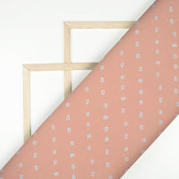 Peach And White Bandhanii Pattern Digital Print Georgette Fabric