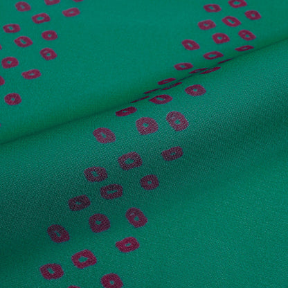 Sacremento Green And Red Stripes Pattern Digital Print Georgette Fabric