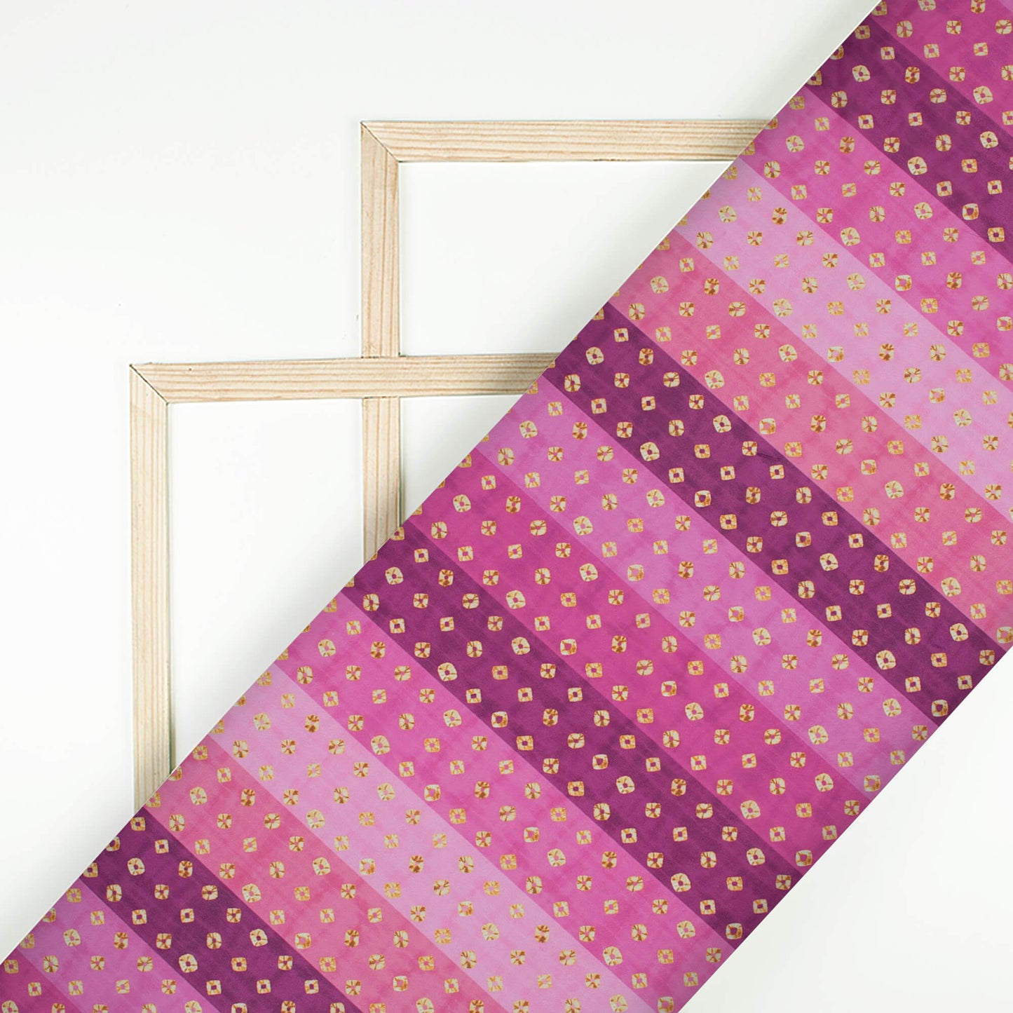 Plum Purple And Pink Stripes Pattern Digital Print Georgette Fabric