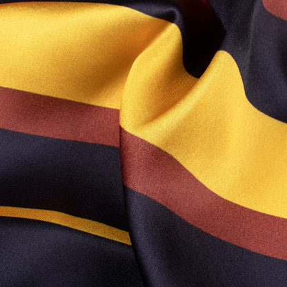 Black And Honey Yellow Stripes Pattern Digital Print Japan Satin Fabric