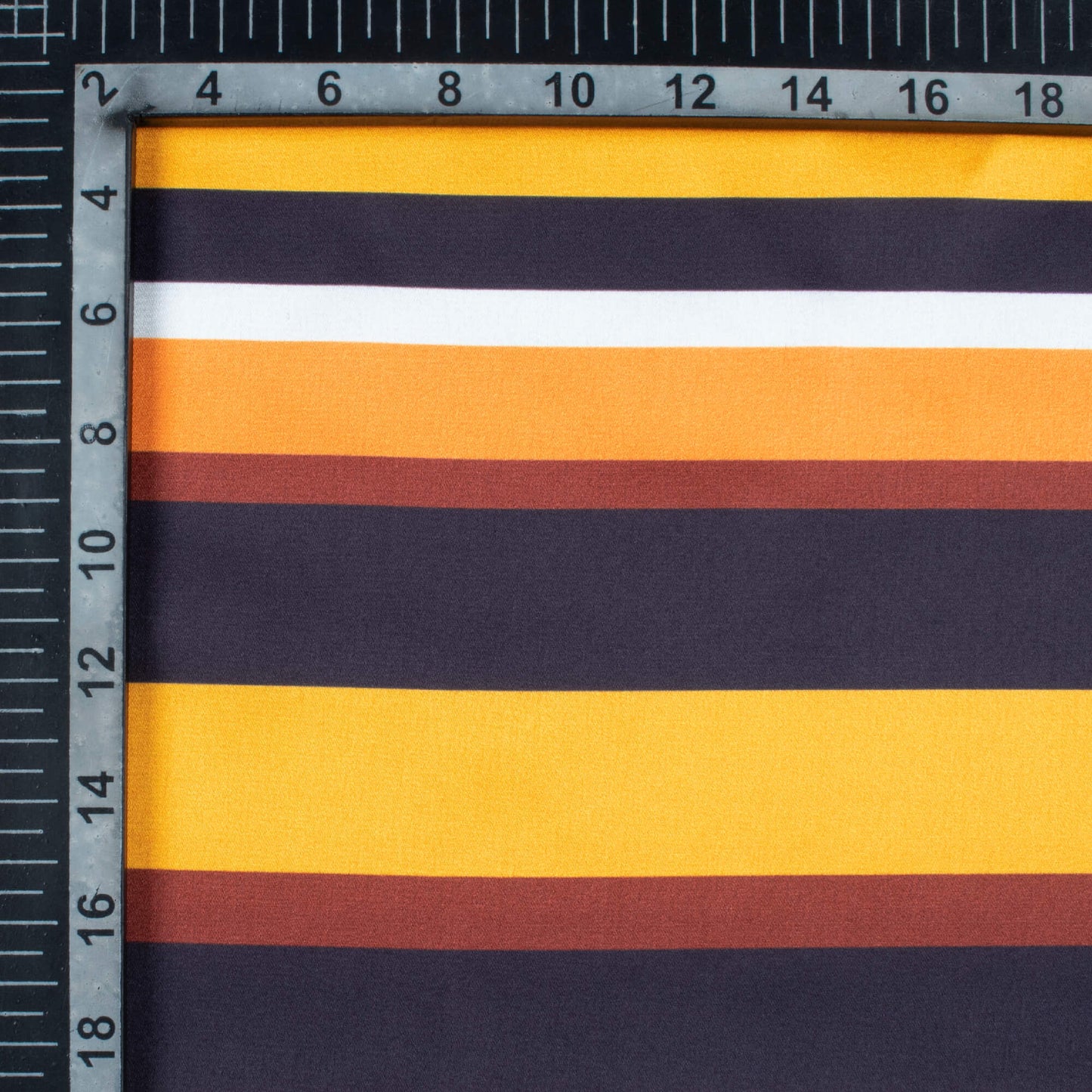 Black And Honey Yellow Stripes Pattern Digital Print Japan Satin Fabric