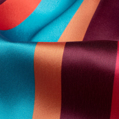Multi-Color Stripes Pattern Digital Print Japan Satin Fabric