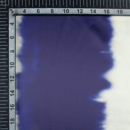 Navy Blue And White Stripes  Pattern Digital Print Organza Satin Fabric