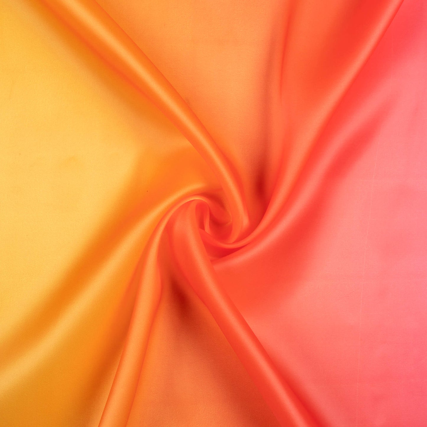 Yellow And Hot Pink Ombre Pattern Digital Print Organza Satin Fabric