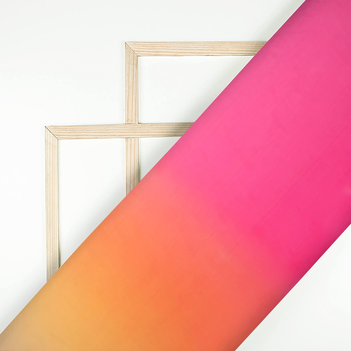 Hot Pink And Orange Ombre Pattern Digital Print Organza Satin Fabric