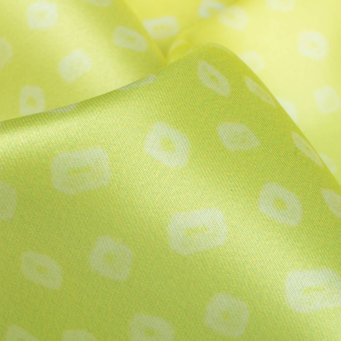 Lime Green And Yellow Ombre Pattern Digital Print Organza Satin Fabric
