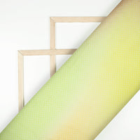 Lime Green And Yellow Ombre Pattern Digital Print Organza Satin Fabric