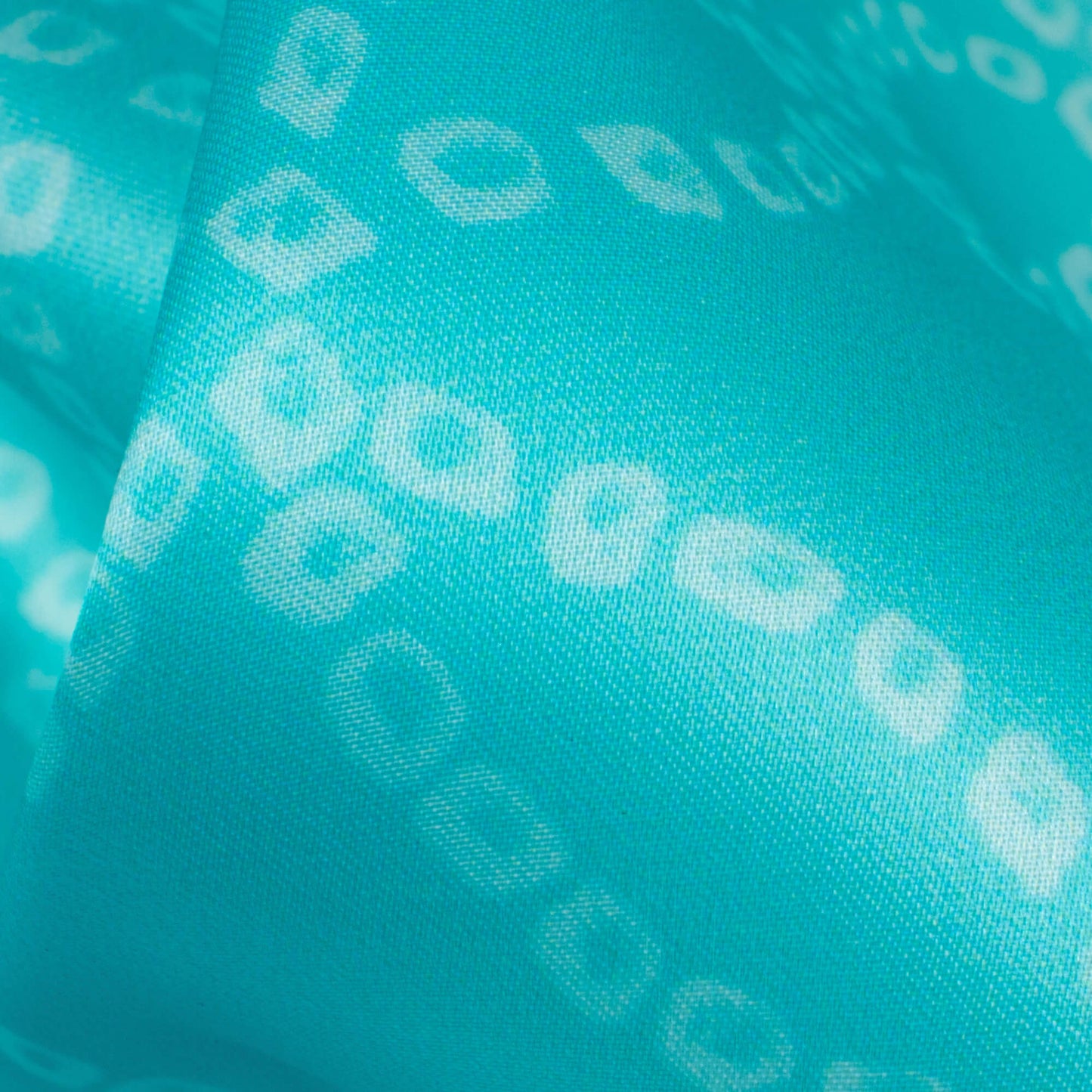 Sky Blue And Sea Green Ombre Pattern Digital Print Organza Satin Fabric