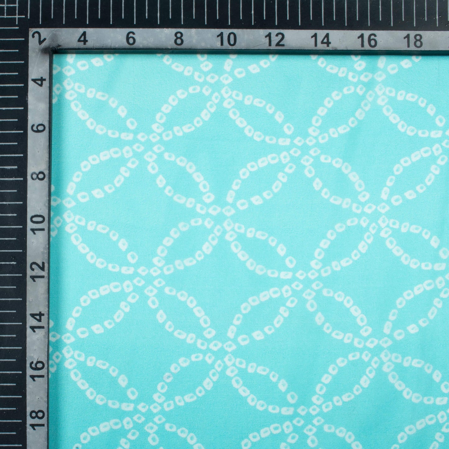 Sky Blue And Sea Green Ombre Pattern Digital Print Organza Satin Fabric