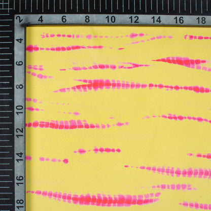 Bumblebee Yellow And Pink Shiiborii Pattern Digital Print Organza Satin Fabric