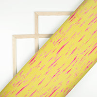 Bumblebee Yellow And Pink Shiiborii Pattern Digital Print Organza Satin Fabric