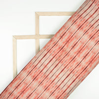 Mahogany Red And Black Abstract Pattern Digital Print Organza Satin Fabric