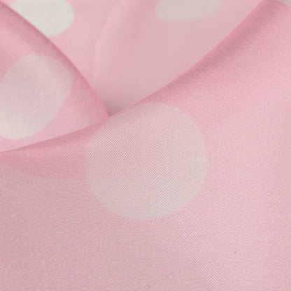 Pale Pink And White Polka Dots Pattern Digital Print Organza Satin Fabric