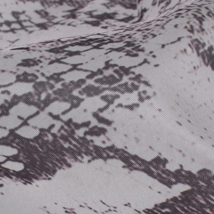 Black And Off White Animal Pattern Digital Print Organza Satin Fabric