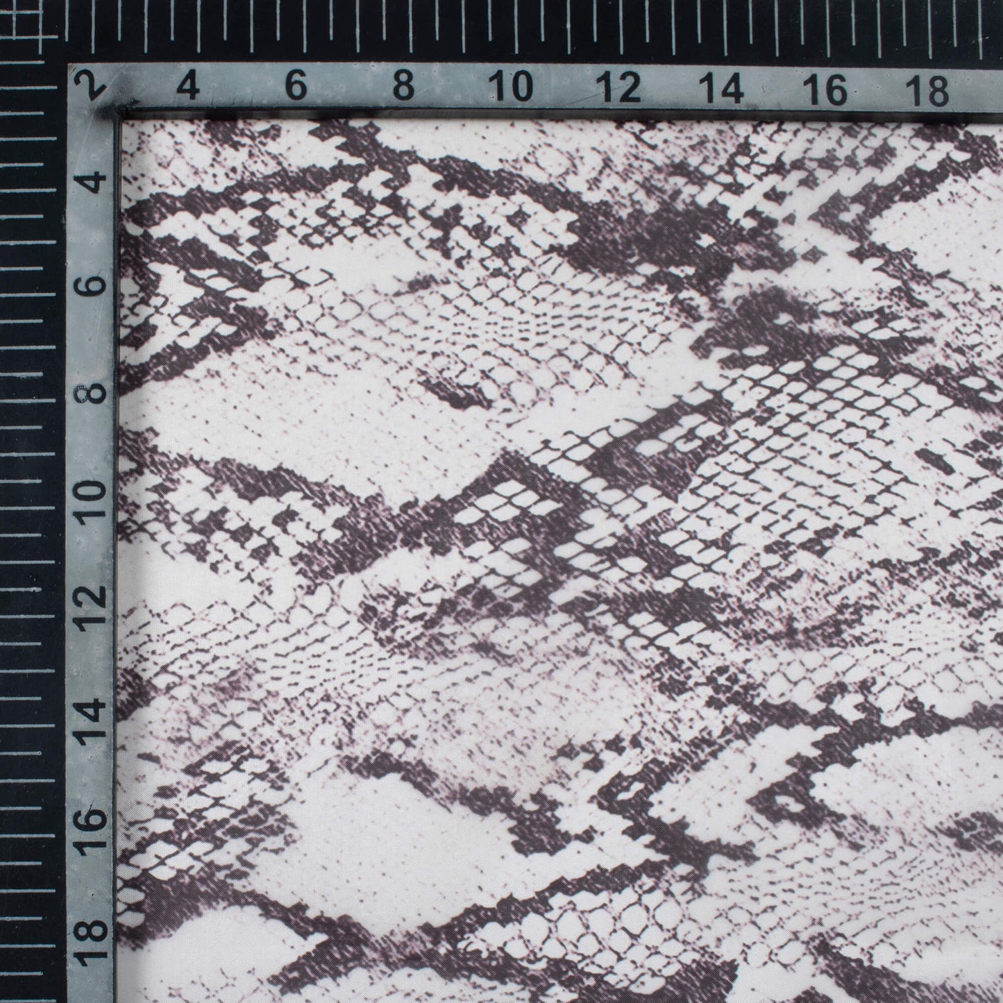 Black And Off White Animal Pattern Digital Print Organza Satin Fabric