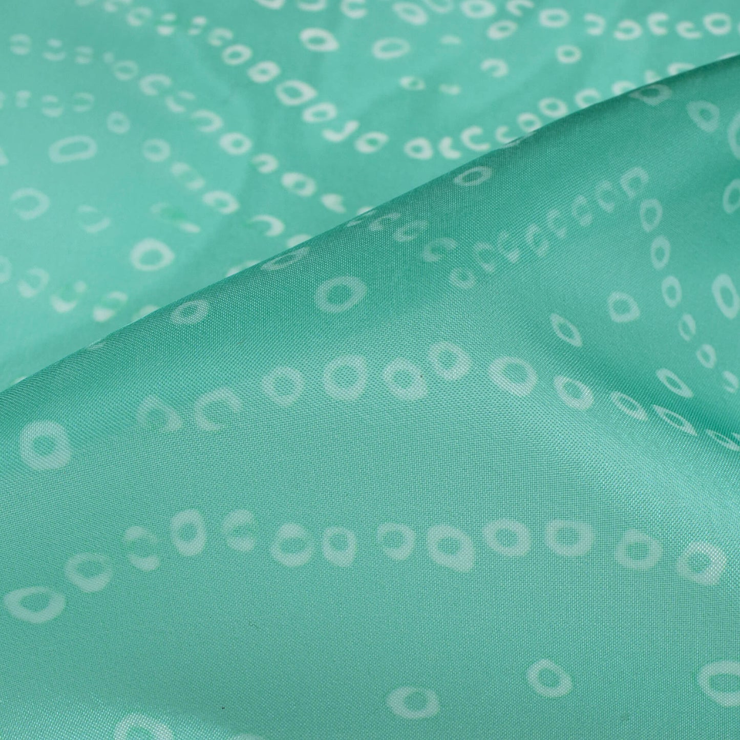 Mint Green Bandhani Pattern Digital Print Organza Satin Fabric