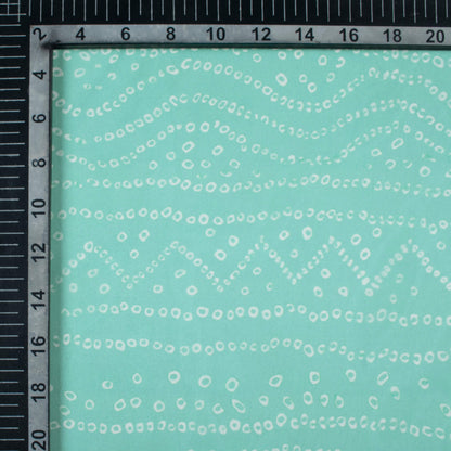Mint Green Bandhanii Pattern Digital Print Organza Satin Fabric