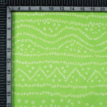 Pear Green Bandhanii Pattern Digital Print Organza Satin Fabric