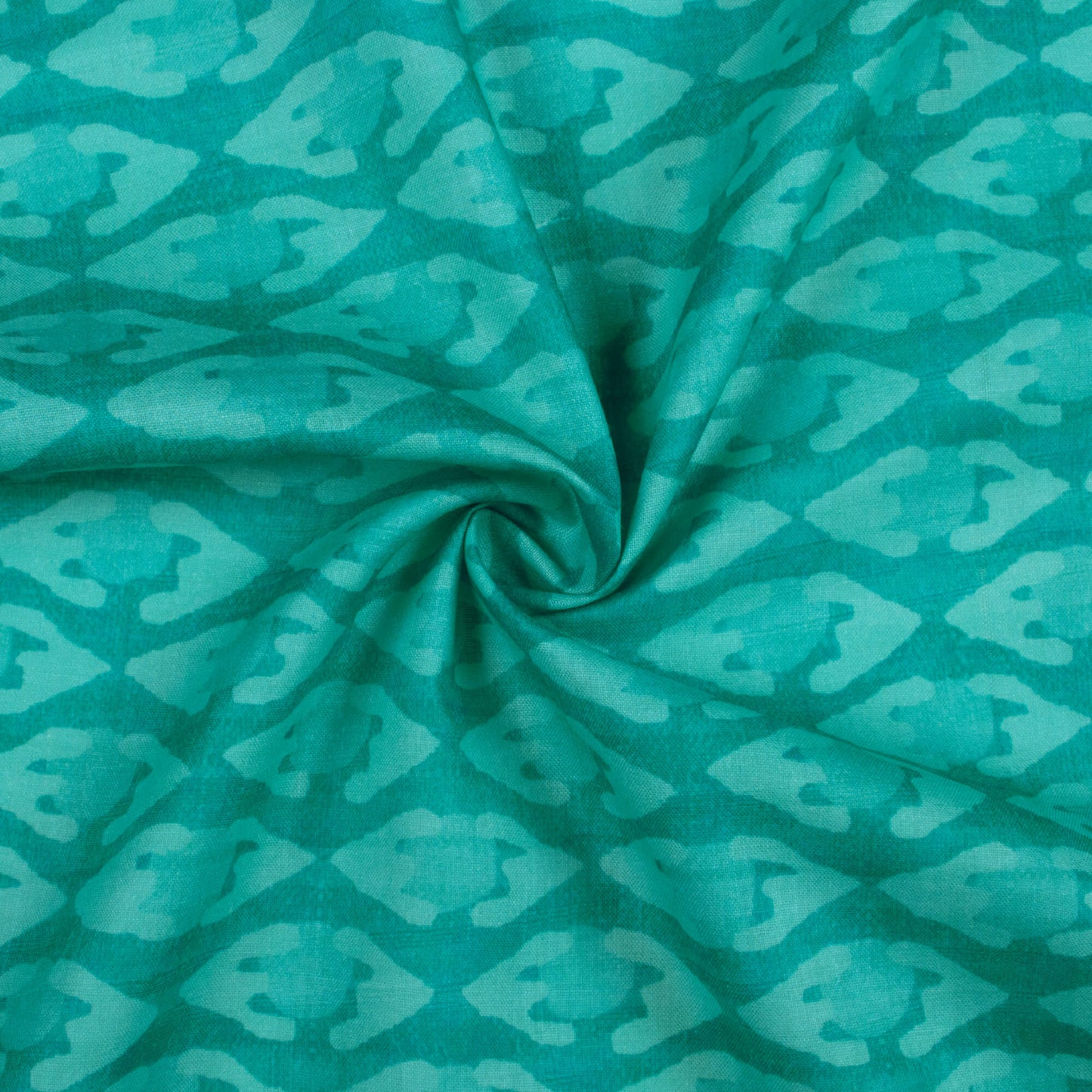 Aqua Blue Abstract Pattern Digital Print Poly Cambric Fabric