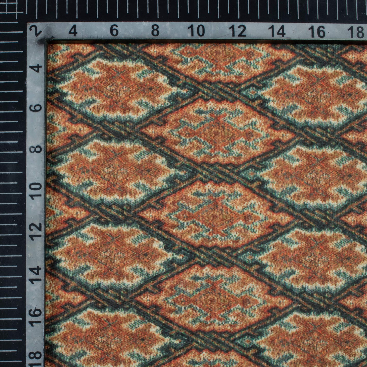 Sepia Brown And Beige Ethnic Pattern Digital Print Poly Cambric Fabric