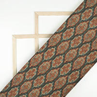 Sepia Brown And Beige Ethnic Pattern Digital Print Poly Cambric Fabric