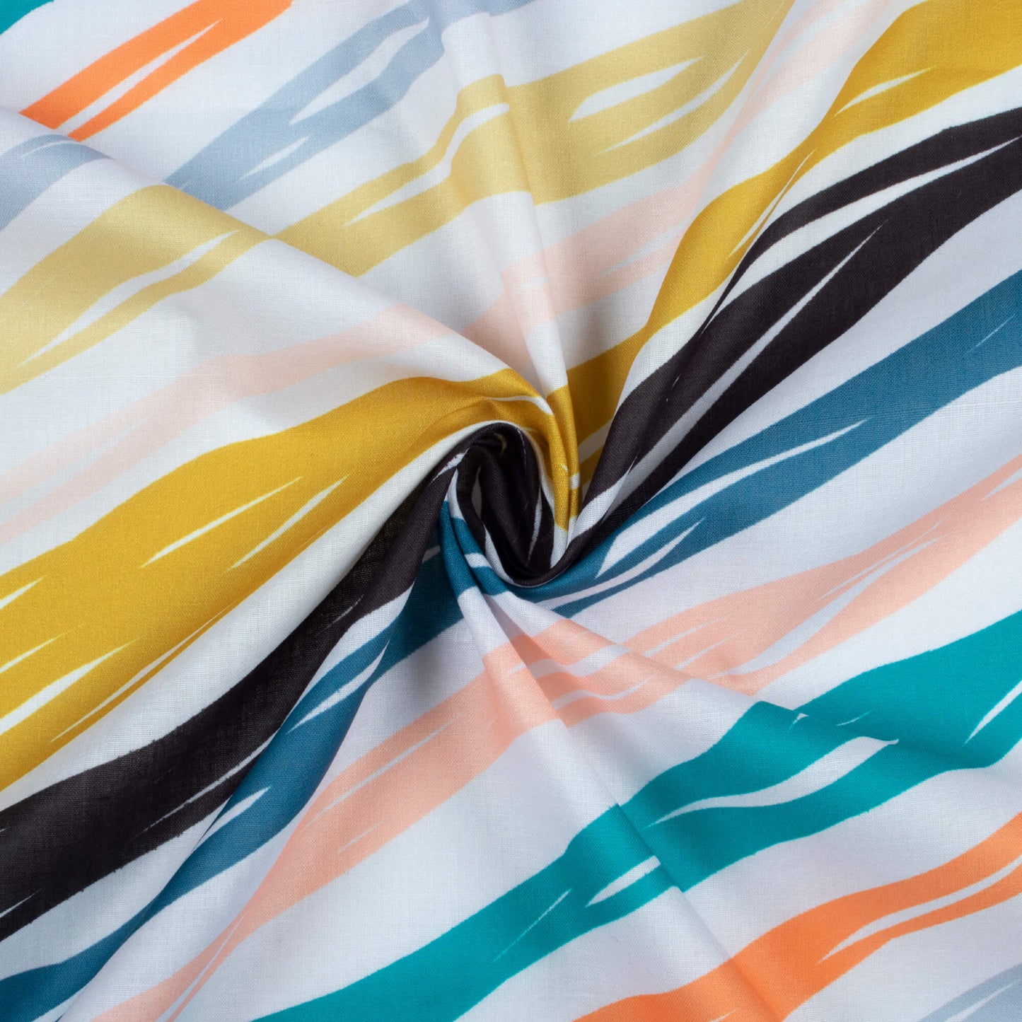 Multi-Color Leheriya Pattern Digital Print Poly Cambric Fabric