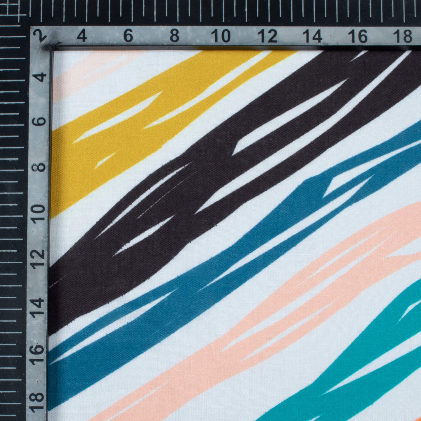 Multi-Color Leheriya Pattern Digital Print Poly Cambric Fabric