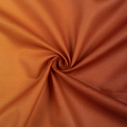 Ochre Orange Ombre Pattern Digital Print Poly Cambric Fabric