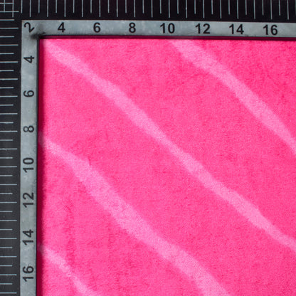 Dark Pink Leheriya Pattern Digital Print Premium Velvet Fabric