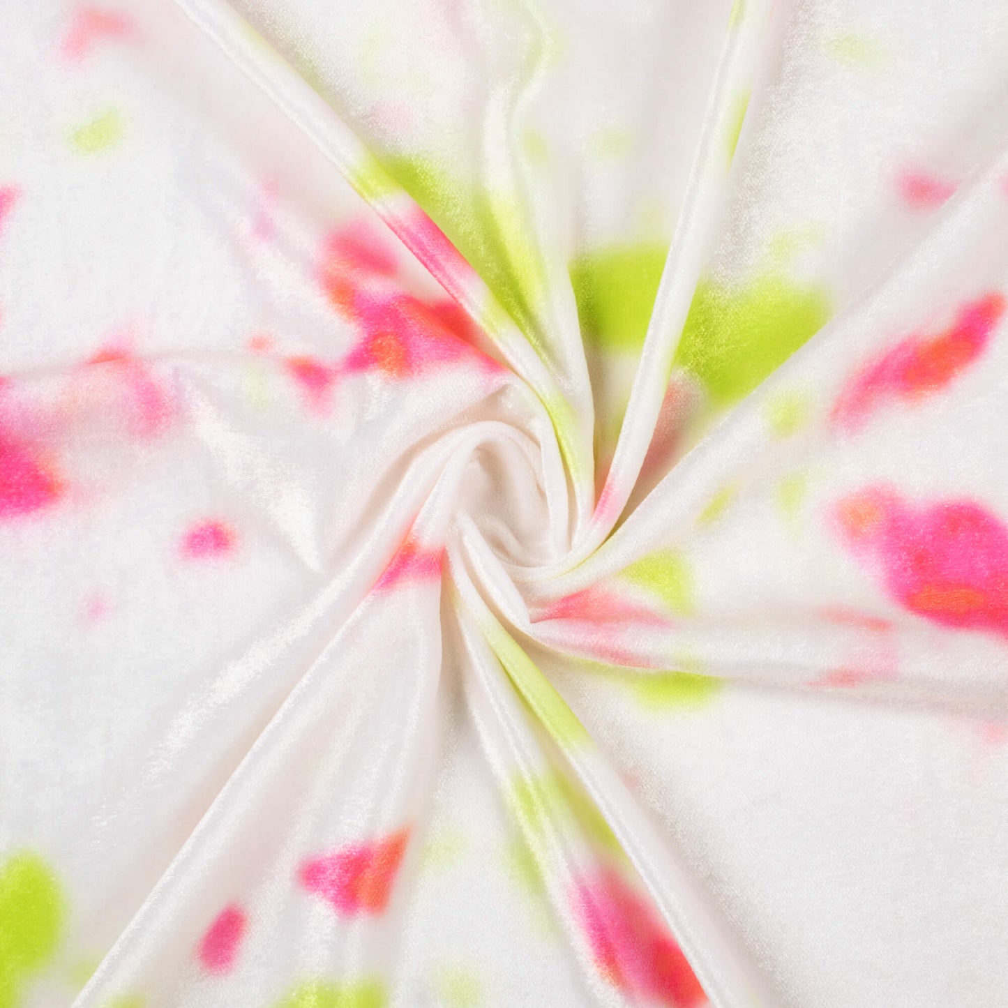 White And Hot Pink Tie & Dye Pattern Digital Print Premium Velvet Fabric