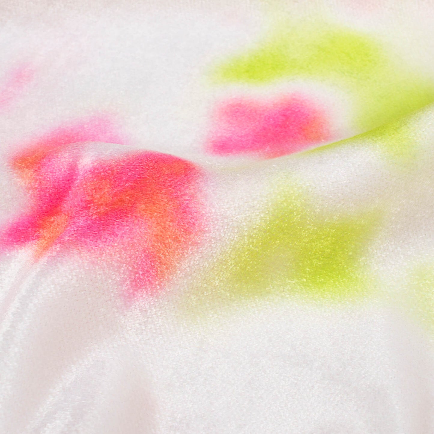 White And Hot Pink Tie & Dye Pattern Digital Print Premium Velvet Fabric