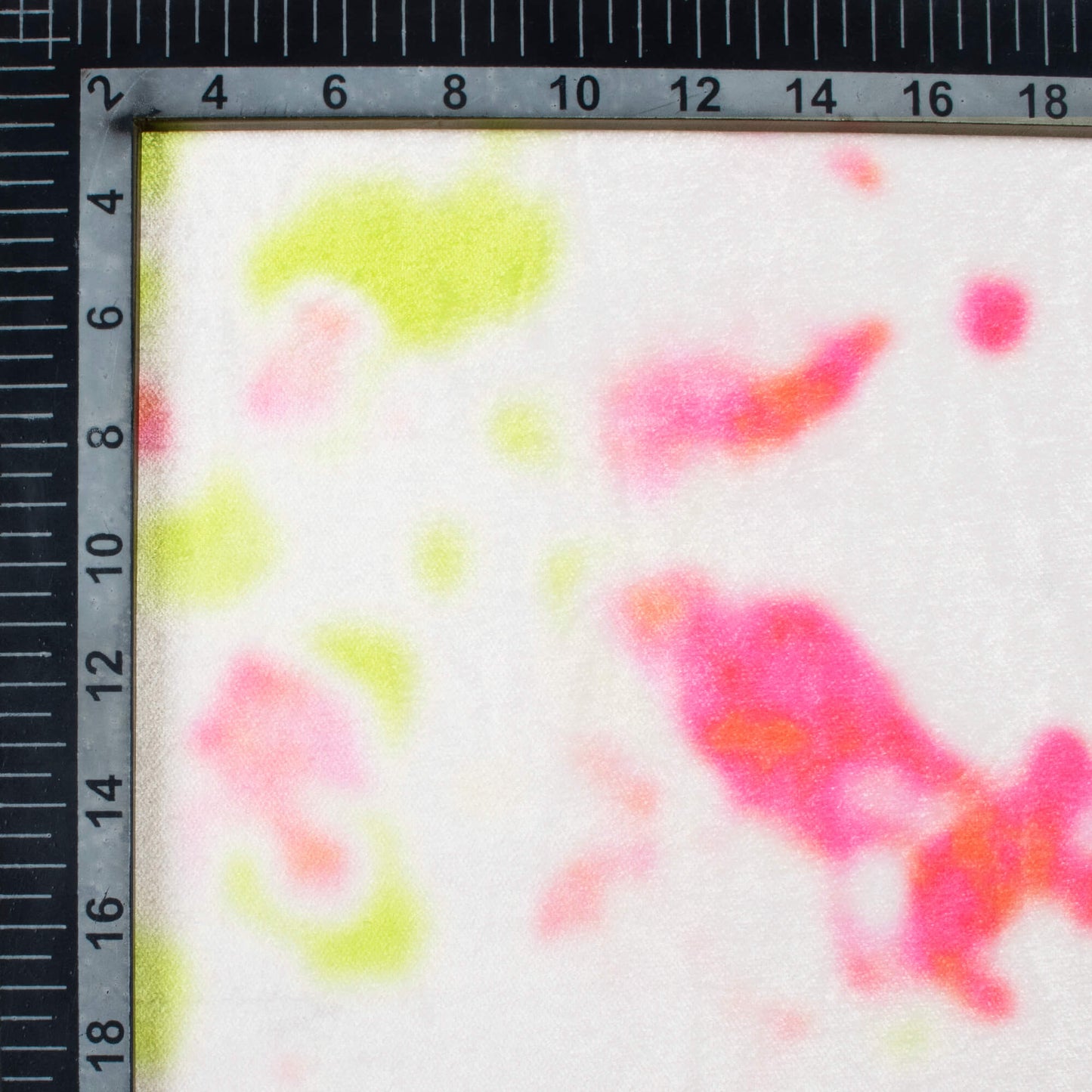 White And Hot Pink Tie & Dye Pattern Digital Print Premium Velvet Fabric