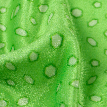 Parrot Green Geometric Pattern Digital Print Premium Velvet Fabric