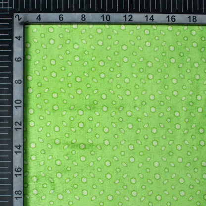 Parrot Green Geometric Pattern Digital Print Premium Velvet Fabric