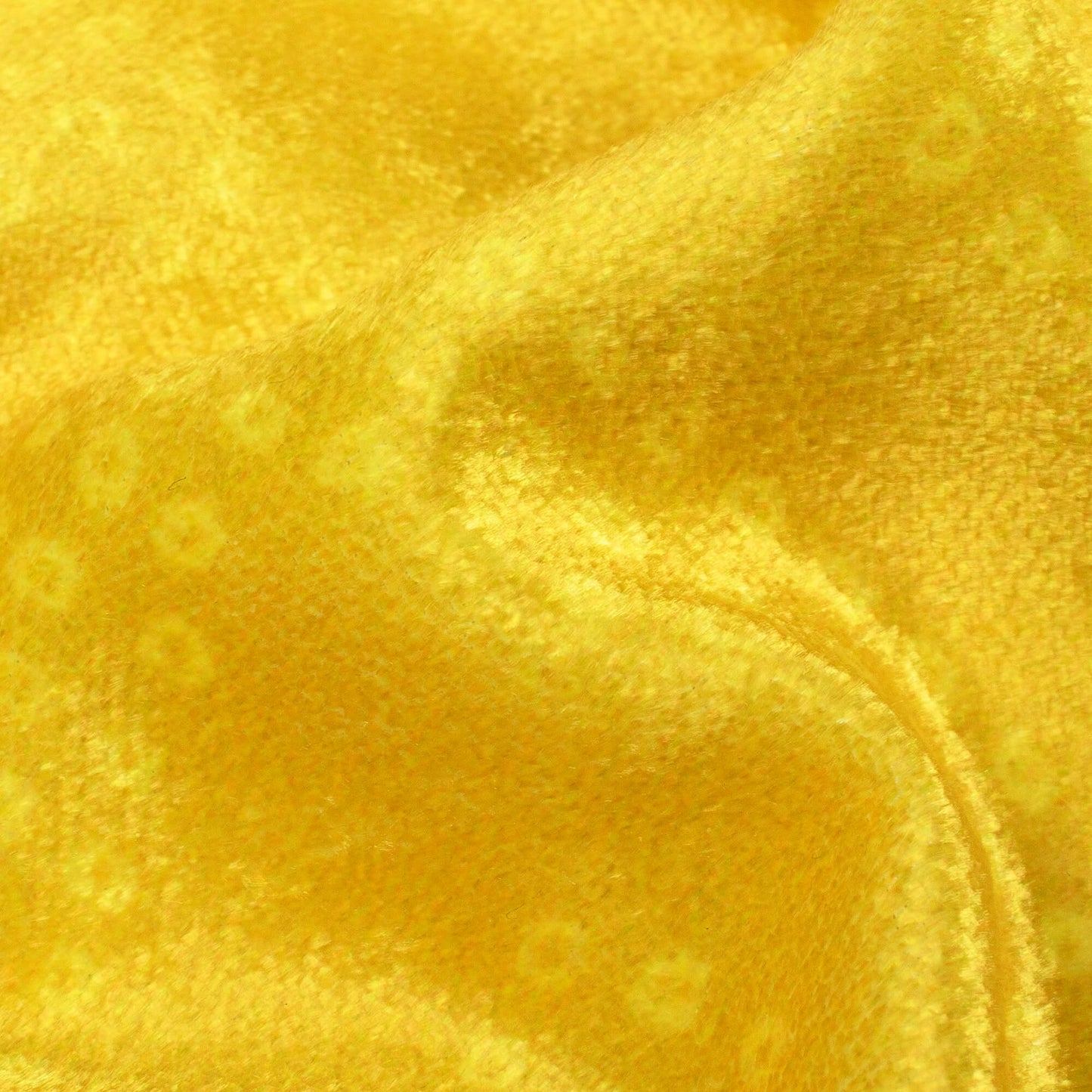 Dijon Yellow Bandhani Pattern Digital Print Premium Velvet Fabric