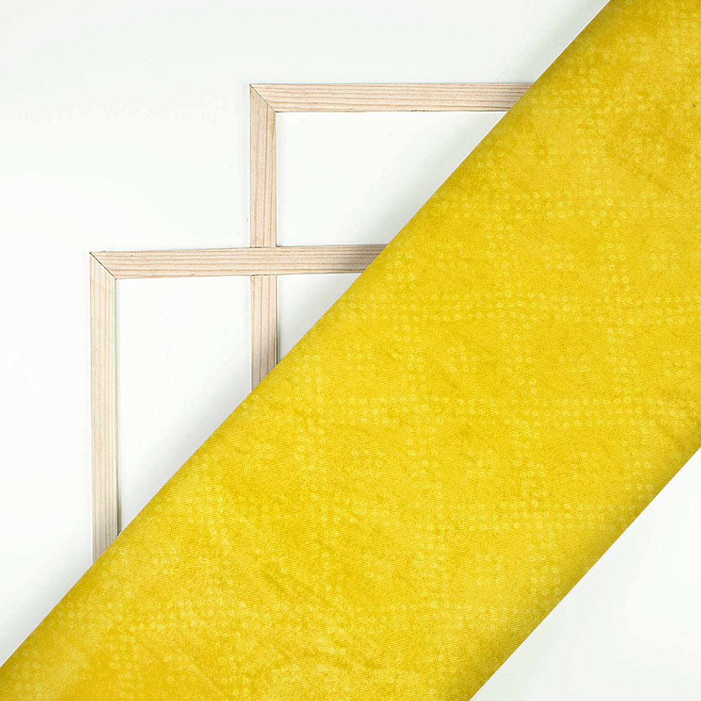 Dijon Yellow Bandhani Pattern Digital Print Premium Velvet Fabric
