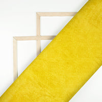 Dijon Yellow Bandhanii Pattern Digital Print Premium Velvet Fabric