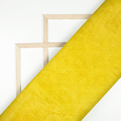 Dijon Yellow Bandhanii Pattern Digital Print Premium Velvet Fabric