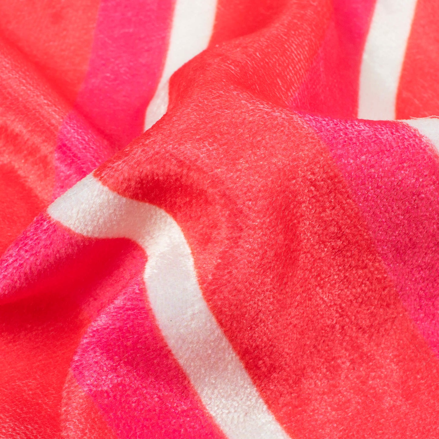 Cersie Pink And White Chevron Pattern Digital Print Premium Velvet Fabric