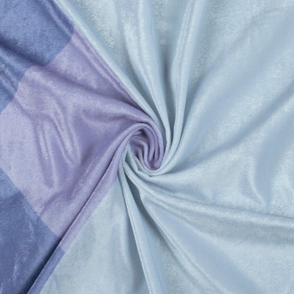 Heather Purple And Off White Geometric Pattern Digital Print Premium Velvet Fabric