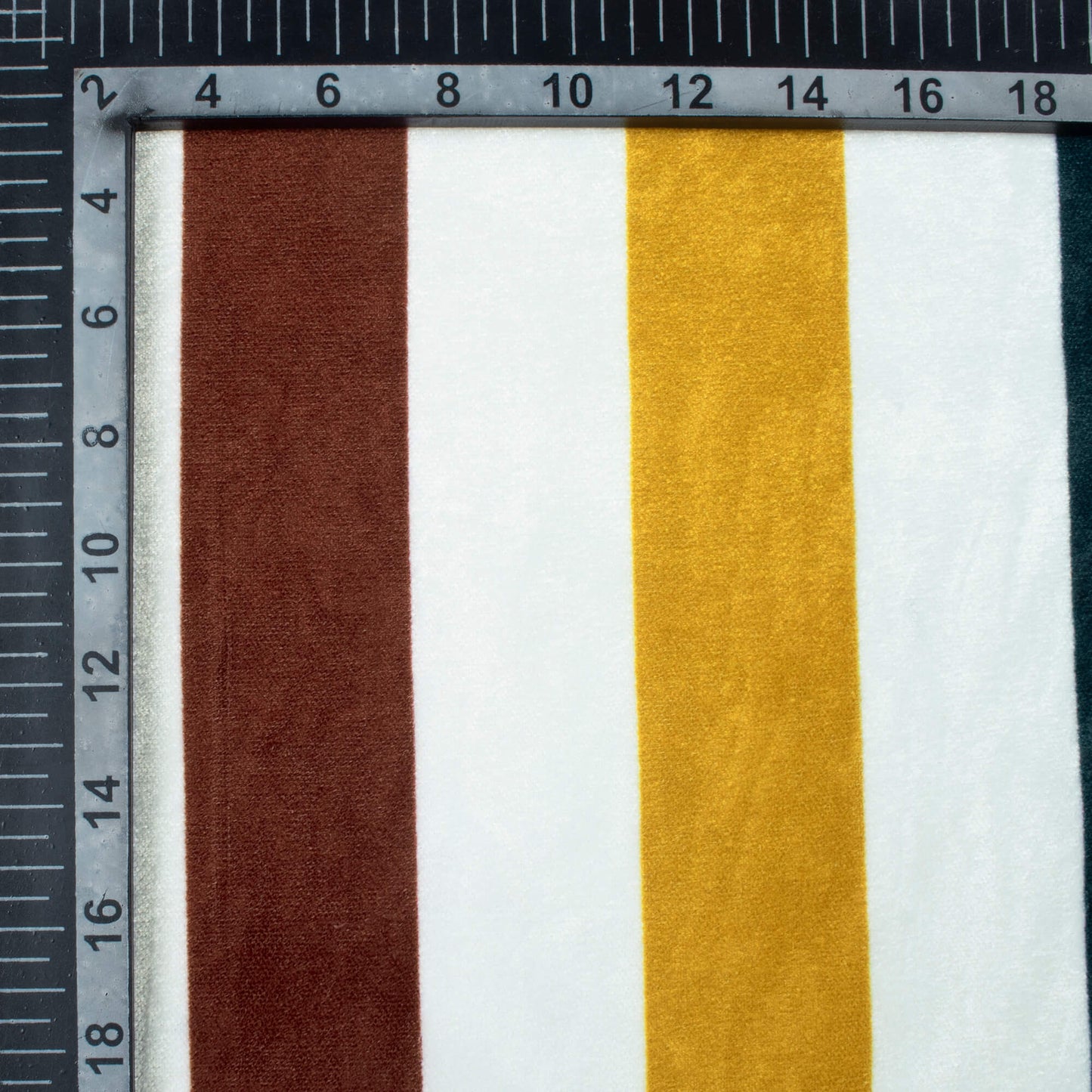 White And Dark Blue Stripes Pattern Digital Print Premium Velvet Fabric