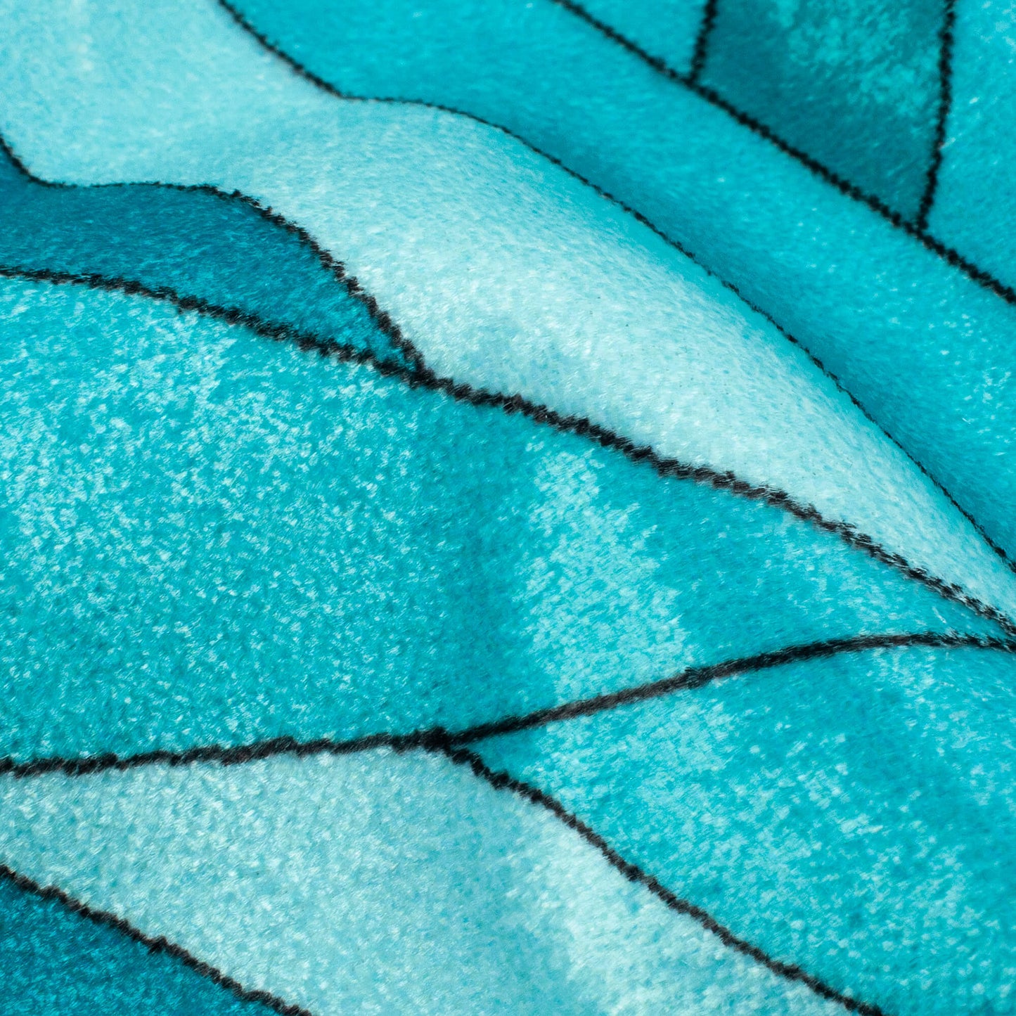 Sea Green And Blue Abstract Pattern Digital Print Premium Velvet Fabric