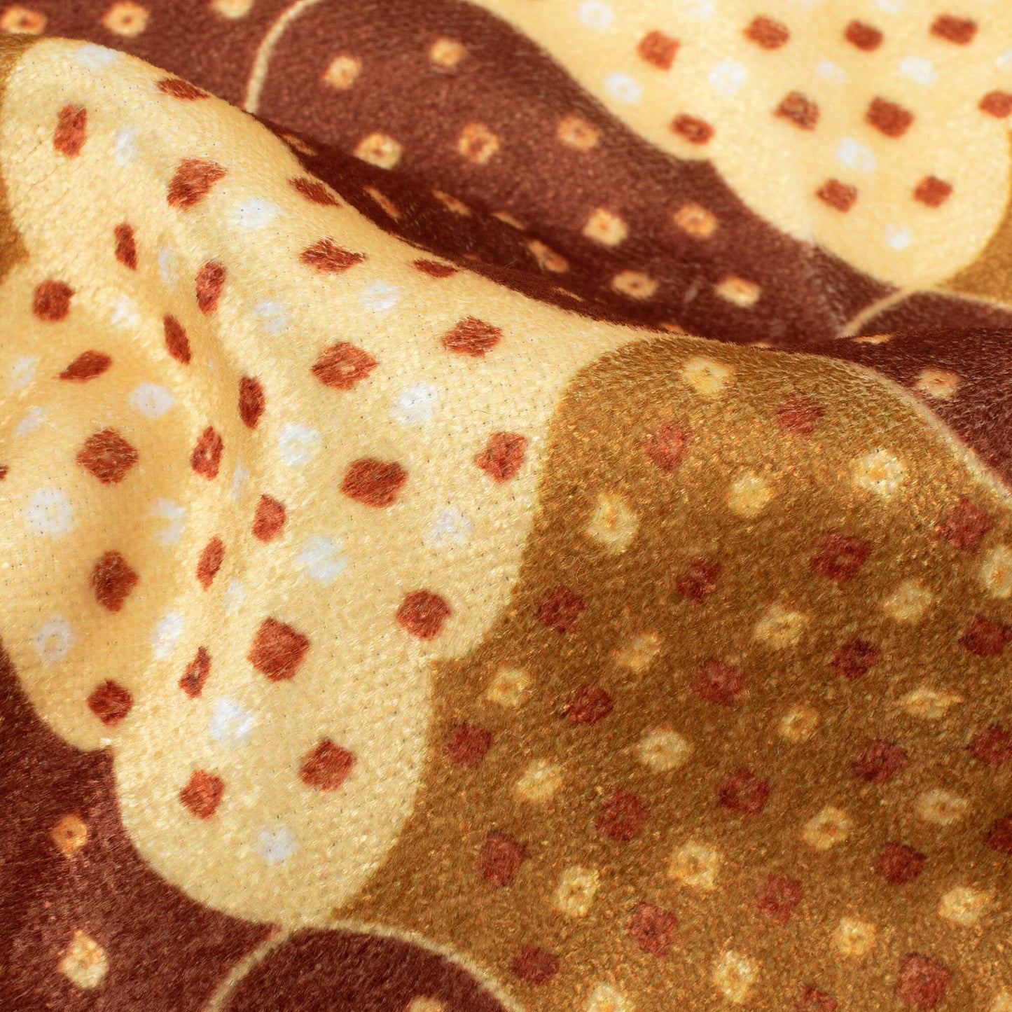 Dark Brown And Dijon Yellow Trellis Pattern Digital Print Premium Velvet Fabric