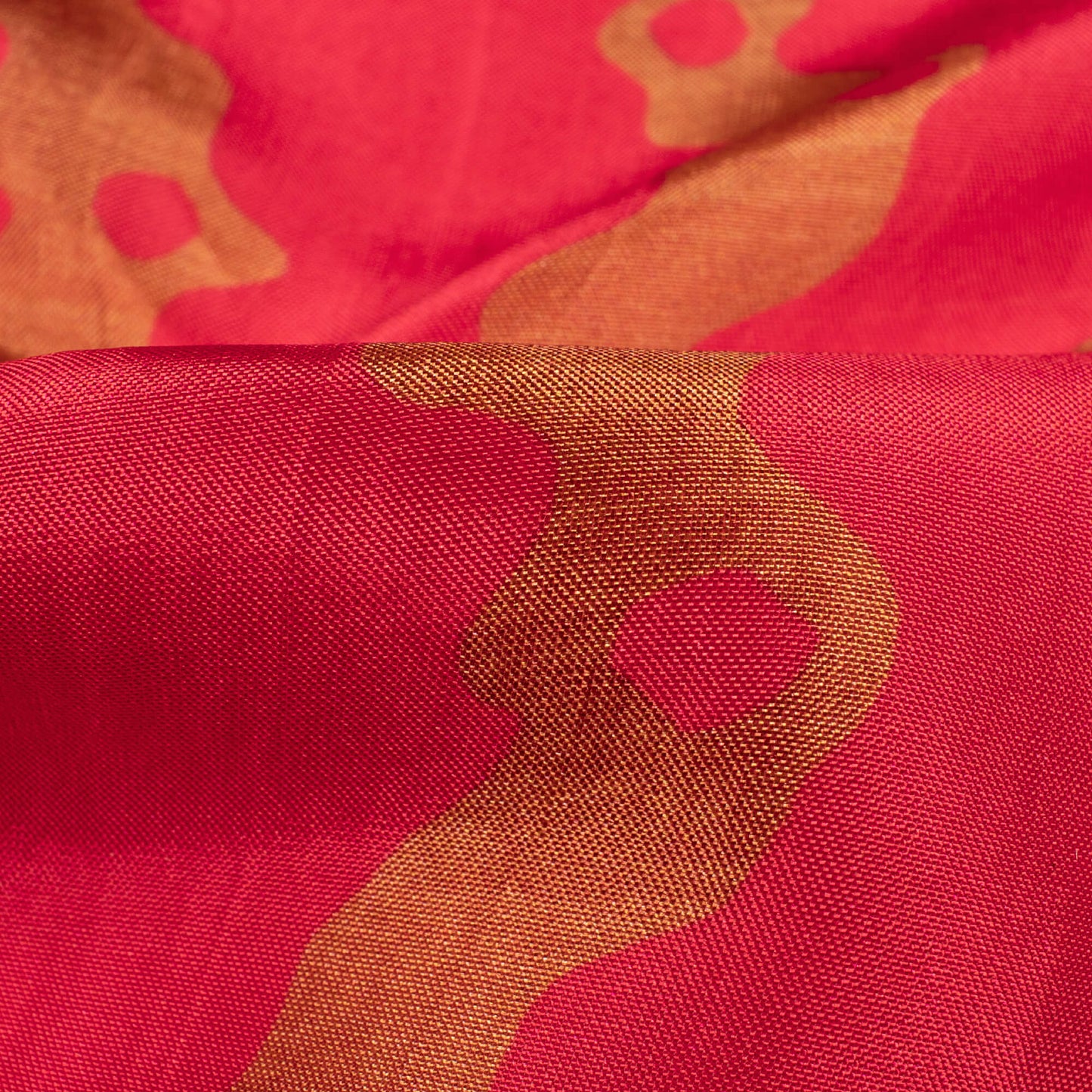 Burgundy Red And Brown Abstract Pattern Digital Print Viscose Uppada Silk Fabric