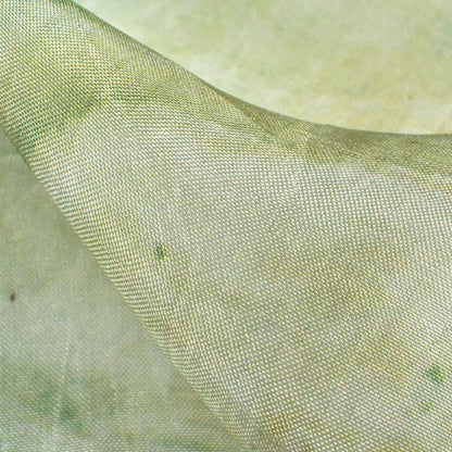 Viridian Green And Yellow Marble Pattern Digital Print Viscose Uppada Silk Fabric