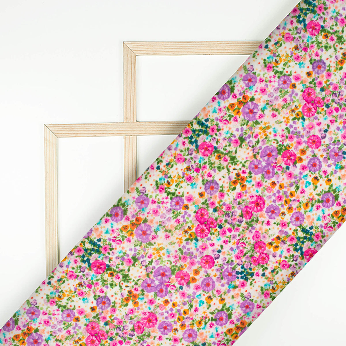 Fabric Stretch Viscose+lurex+silk Floral Pattern On Pink Base